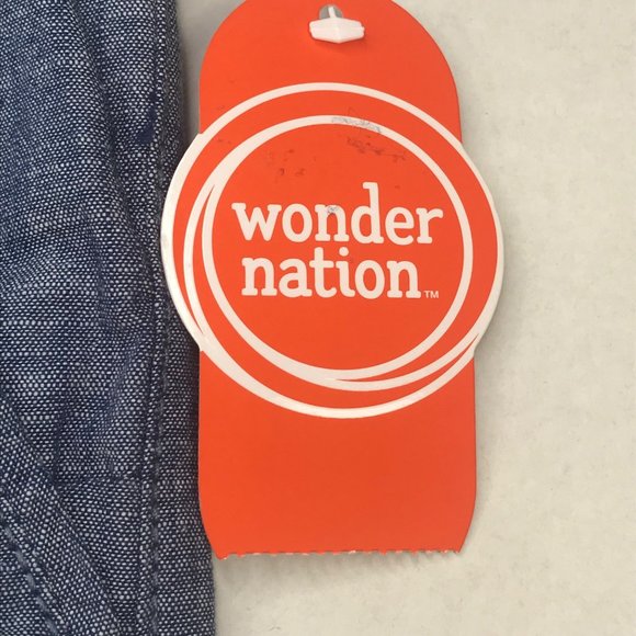 Wonder Nation Boy's Size 18 Adjustable Waist Flat Front Shorts Blue New - Picture 7 of 13